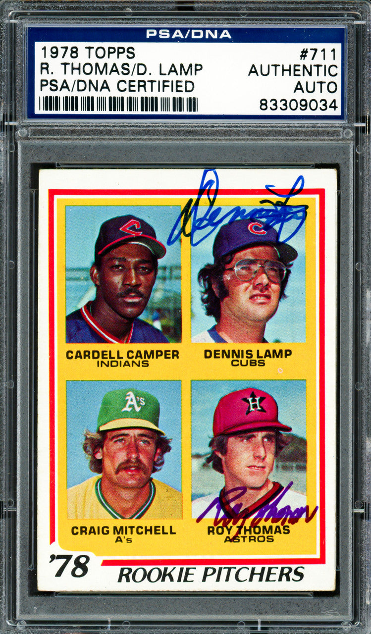 Dennis Lamp & Roy Thomas Autographed 1978 Topps Rookie Card #711 PSA/DNA #83309034