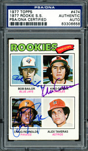 Bob Bailor, Kiko Garcia & Craig Reynolds Autographed 1977 Topps Rookie Card #474 PSA/DNA #83306658