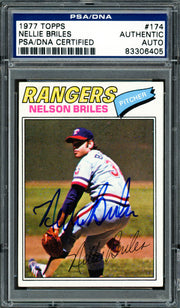 Nelson Briles Autographed 1977 Topps Card #174 Texas Rangers PSA/DNA #83306405