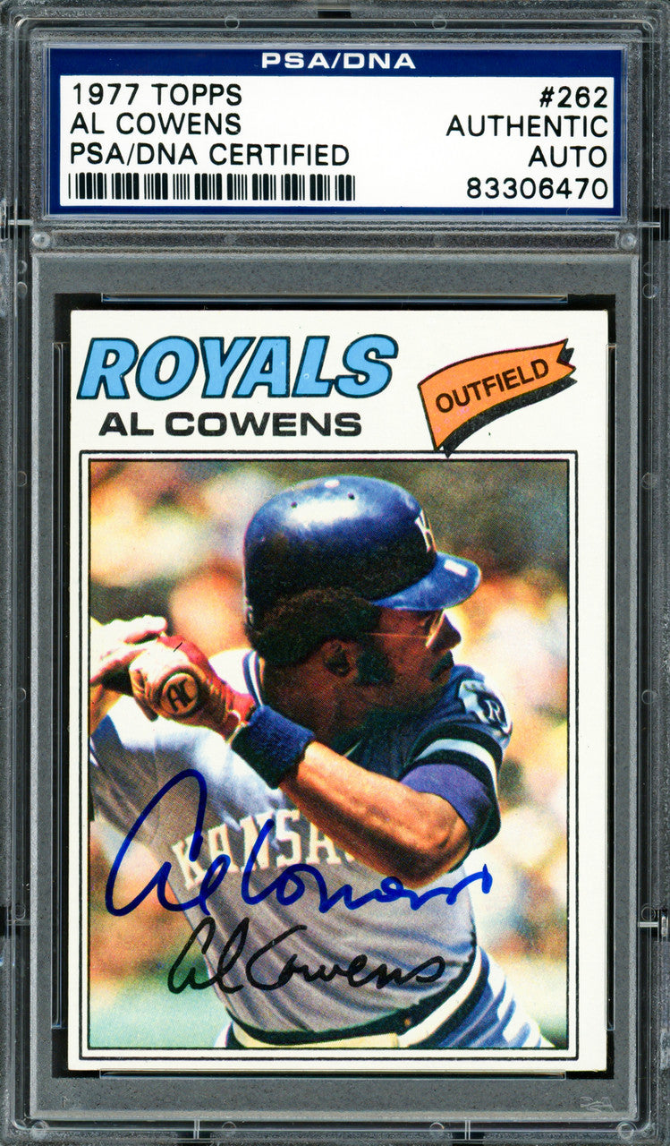 Al Cowens Autographed 1977 Topps Card #262 Kansas City Royals PSA/DNA #83306470