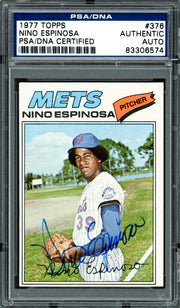 Nino Espinosa Autographed 1977 Topps Card #376 New York Mets PSA/DNA #83306574