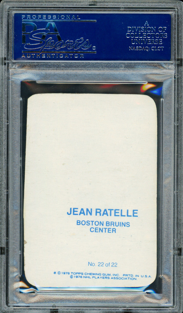 Jean Ratelle Autographed 1976 Topps Glossy Card #22 Boston Bruins PSA/DNA #83468955