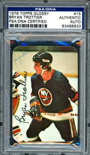 Bryan Trottier Autographed 1976-77 Topps Glossy Card #15 New York Islanders PSA/DNA #83468933