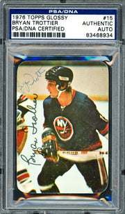 Bryan Trottier Autographed 1976-77 Topps Glossy Card #15 New York Islanders PSA/DNA #83468934