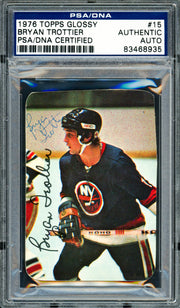 Bryan Trottier Autographed 1976-77 Topps Glossy Card #15 New York Islanders PSA/DNA #83468935