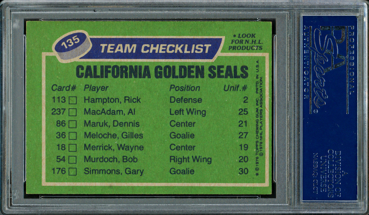 Marshall Johnston Autographed 1976-77 Topps Card #135 California Seals PSA/DNA #83465802