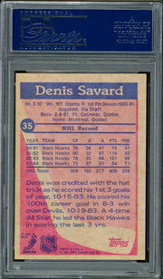 Denis Savard Autographed 1984-85 Topps Card #35 Chicago Blackhawks PSA/DNA #83476396