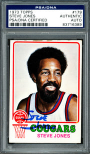 Steve Jones Autographed 1973-74 Topps Card #179 Carolina Cougars PSA/DNA #83716389