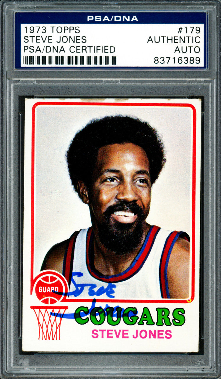 Steve Jones Autographed 1973-74 Topps Card #179 Carolina Cougars PSA/DNA #83716389