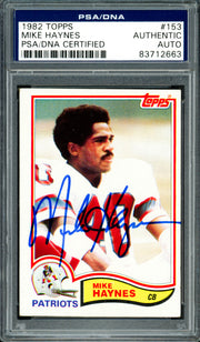 Mike Haynes Autographed 1982 Topps Card #153 New England Patriots PSA/DNA #83712663