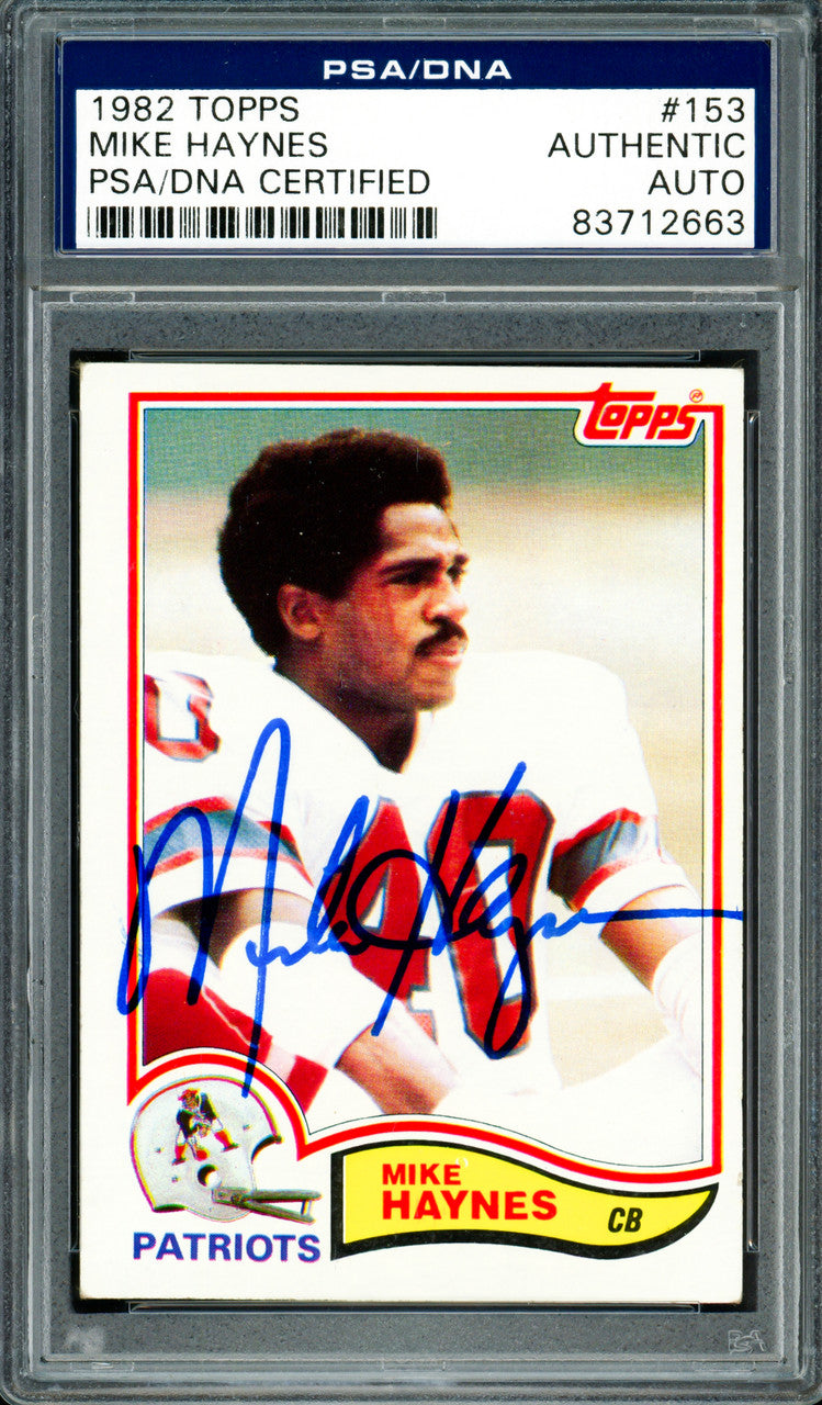 Mike Haynes Autographed 1982 Topps Card #153 New England Patriots PSA/DNA #83712663