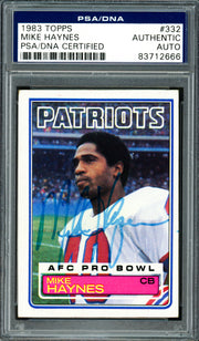 Mike Haynes Autographed 1983 Topps Card #332 New England Patriots PSA/DNA #83712666