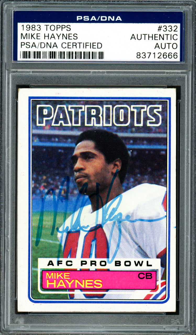 Mike Haynes Autographed 1983 Topps Card #332 New England Patriots PSA/DNA #83712666