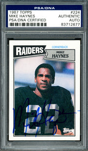 Mike Haynes Autographed 1987 Topps Card #224 Los Angeles Raiders PSA/DNA #83712677