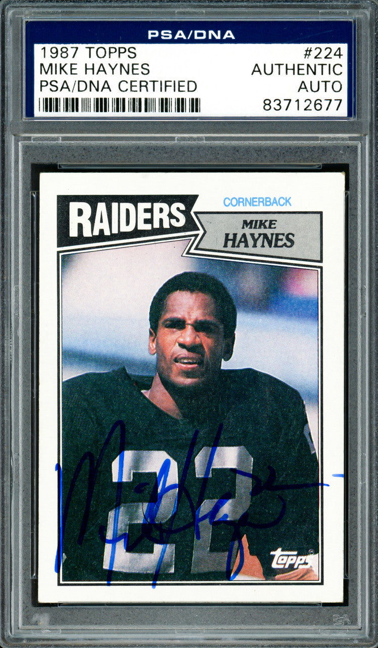 Mike Haynes Autographed 1987 Topps Card #224 Los Angeles Raiders PSA/DNA #83712677