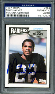 Mike Haynes Autographed 1987 Topps Card #224 Los Angeles Raiders PSA/DNA #83712679