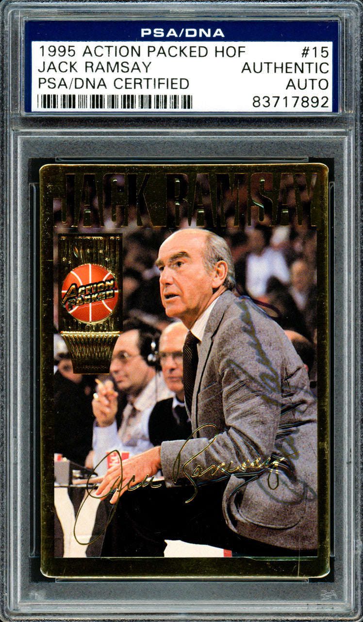 Jack Ramsay Autographed 1995 Action Packed HOF Card #15 Portland Trail Blazers PSA/DNA #83717892