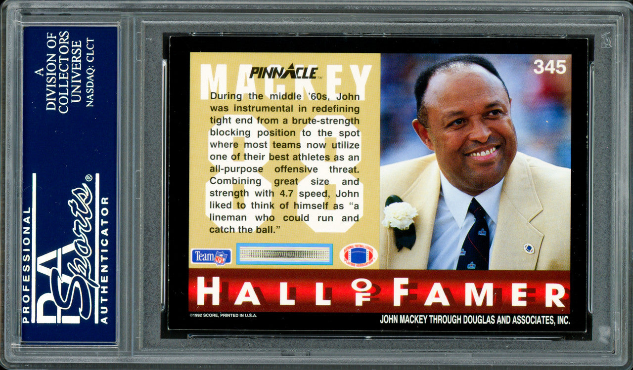 John Mackey Autographed 1992 Pinnacle Card #345 Baltimore Colts PSA/DNA #83717576