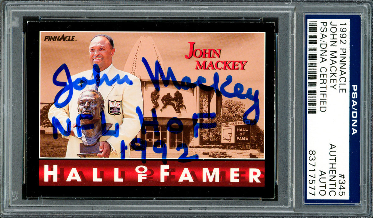 John Mackey Autographed 1992 Pinnacle Card #345 Baltimore Colts PSA/DNA #83717577