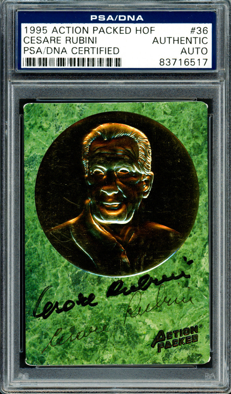 Cesare Rubini Autographed 1995 Action Packed HOF Card #36 PSA/DNA #83716517