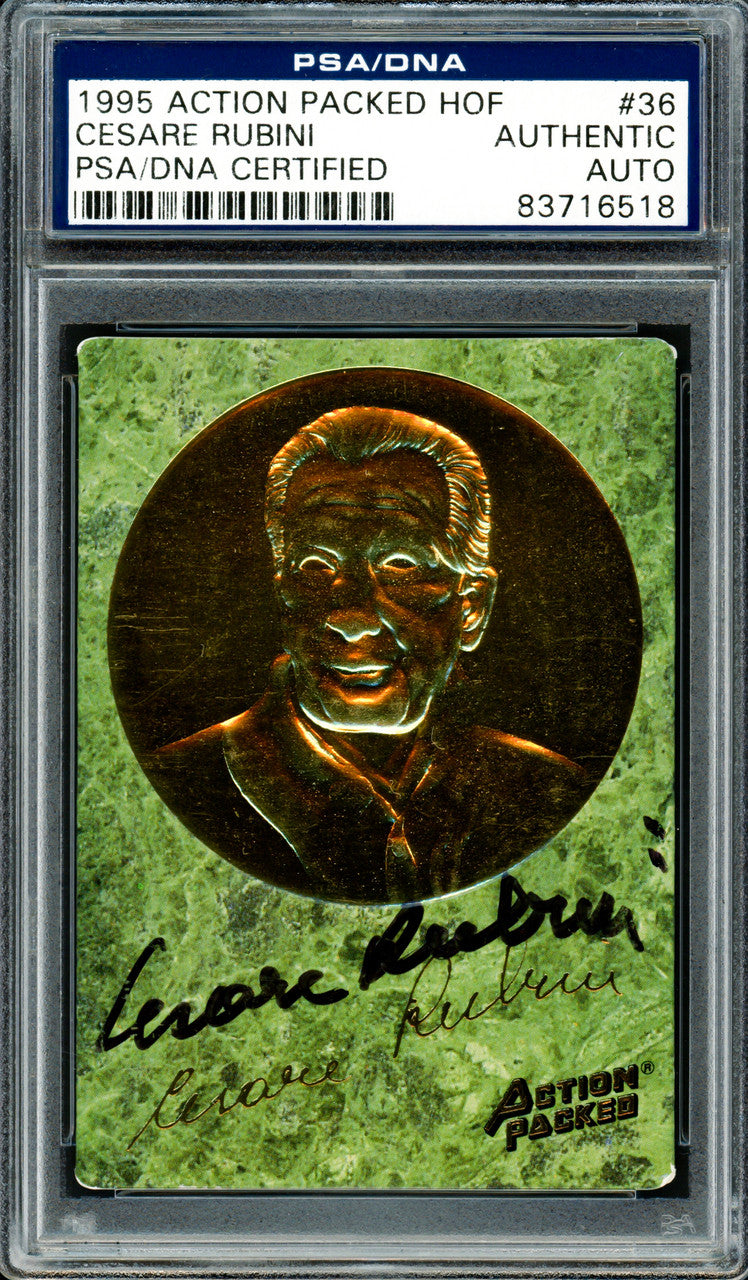 Cesare Rubini Autographed 1995 Action Packed HOF Card #36 PSA/DNA #83716518