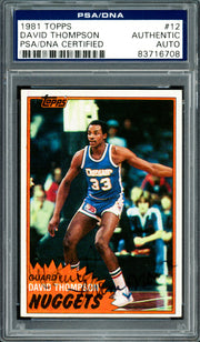 David Thompson Autographed 1981-82 Topps Card #12 Denver Nuggets PSA/DNA #83716708