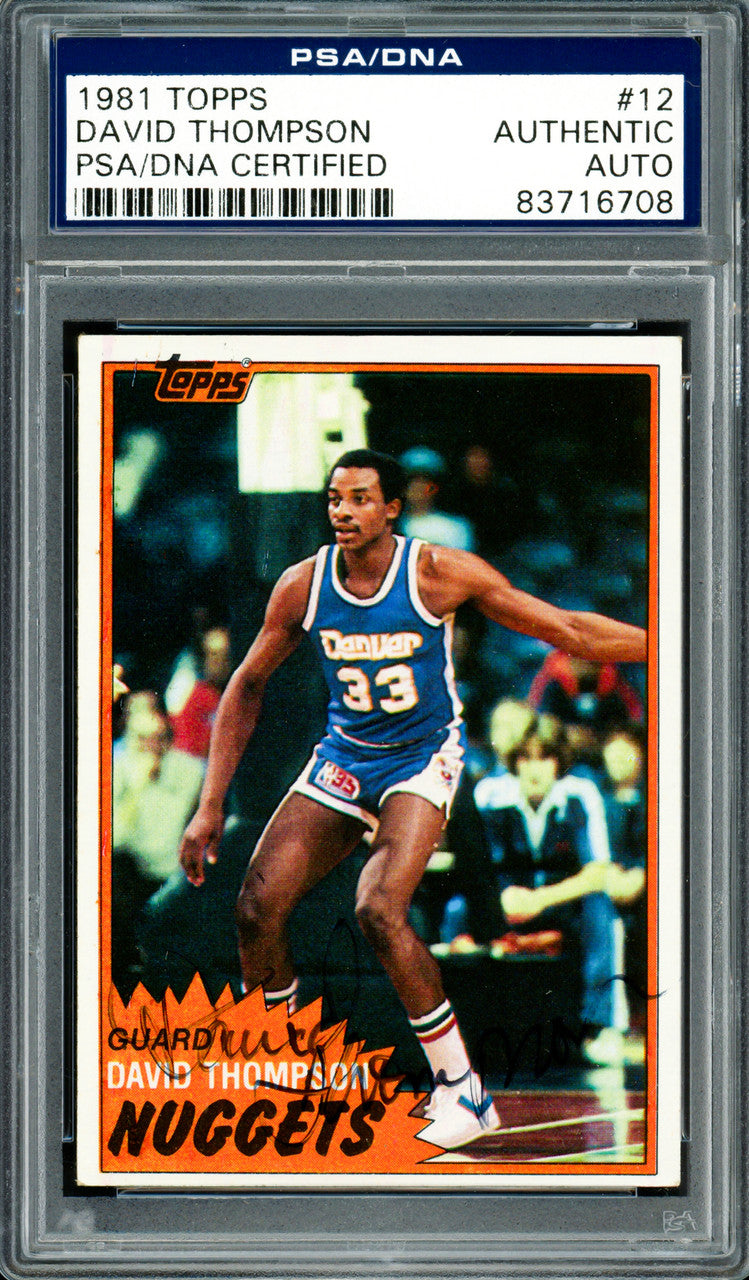 David Thompson Autographed 1981-82 Topps Card #12 Denver Nuggets PSA/DNA #83716708