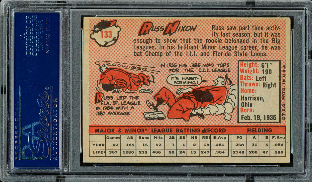 Russ Nixon Autographed 1958 Topps Card #133 Cleveland Indians PSA/DNA #83313028