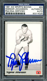 Ingemar Johansson Autographed 1991 AW Sports Card #93 PSA/DNA #83314025