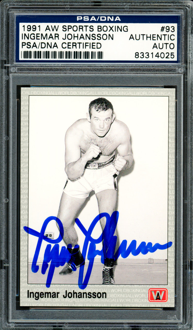 Ingemar Johansson Autographed 1991 AW Sports Card #93 PSA/DNA #83314025