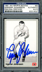 Ingemar Johansson Autographed 1991 AW Sports Card #93 PSA/DNA #83314027