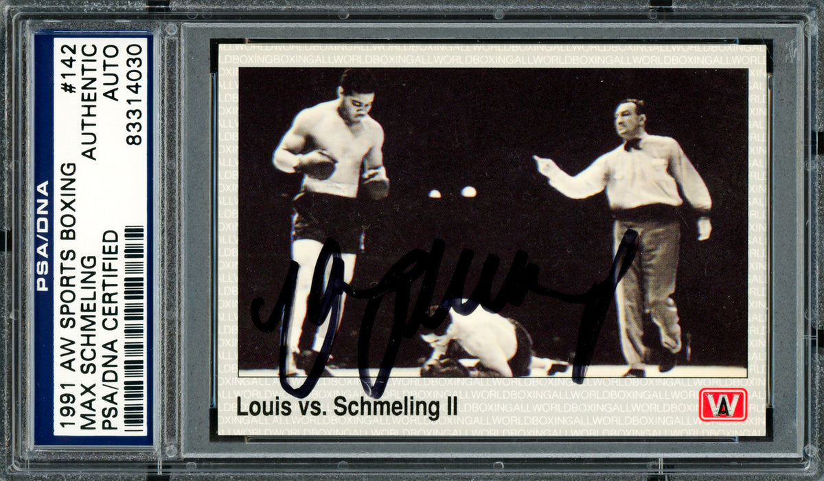 Max Schmeling Autographed 1991 AW Sports Card #142 PSA/DNA #83314030