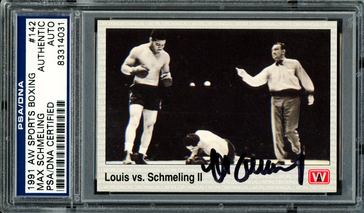 Max Schmeling Autographed 1991 AW Sports Card #142 PSA/DNA #83314031