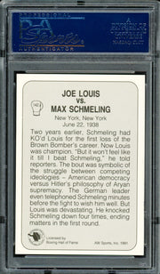 Max Schmeling Autographed 1991 AW Sports Card #142 PSA/DNA #83314031