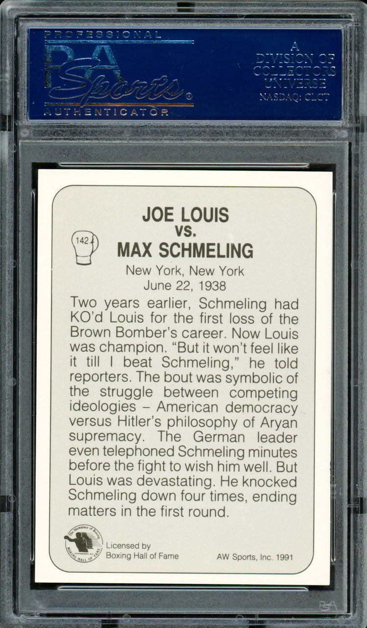 Max Schmeling Autographed 1991 AW Sports Card #142 PSA/DNA #83314031