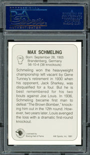 Max Schmeling Autographed 1991 AW Sports Card #134 PSA/DNA #83314039