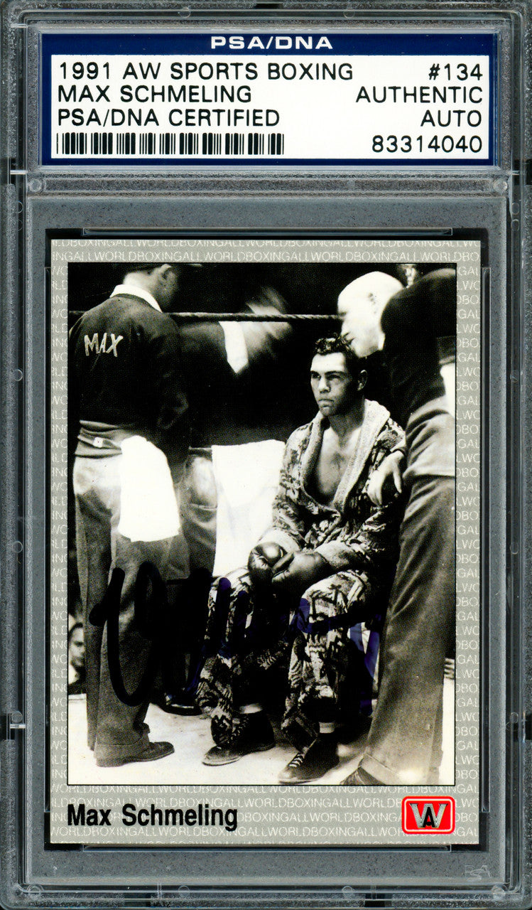 Max Schmeling Autographed 1991 AW Sports Card #134 PSA/DNA #83314040