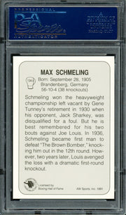 Max Schmeling Autographed 1991 AW Sports Card #134 PSA/DNA #83314040