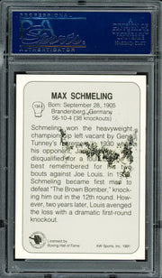 Max Schmeling Autographed 1991 AW Sports Card #134 (Smudged) PSA/DNA #83314048