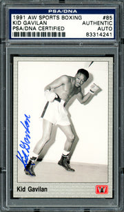 Kid Gavilan Autographed 1991 AW Sports Card #85 PSA/DNA #83314241