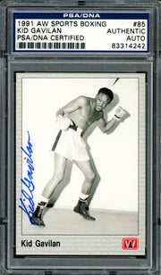Kid Gavilan Autographed 1991 AW Sports Card #85 PSA/DNA #83314242