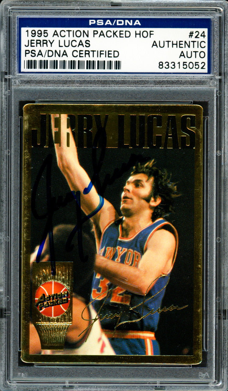 Jerry Lucas Autographed 1995 Action Packed HOF Card #24 PSA/DNA #83315052