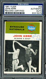 Johnny Red Kerr Autographed 1961 Fleer Card #56 Syracuse Nationals PSA/DNA #83315079
