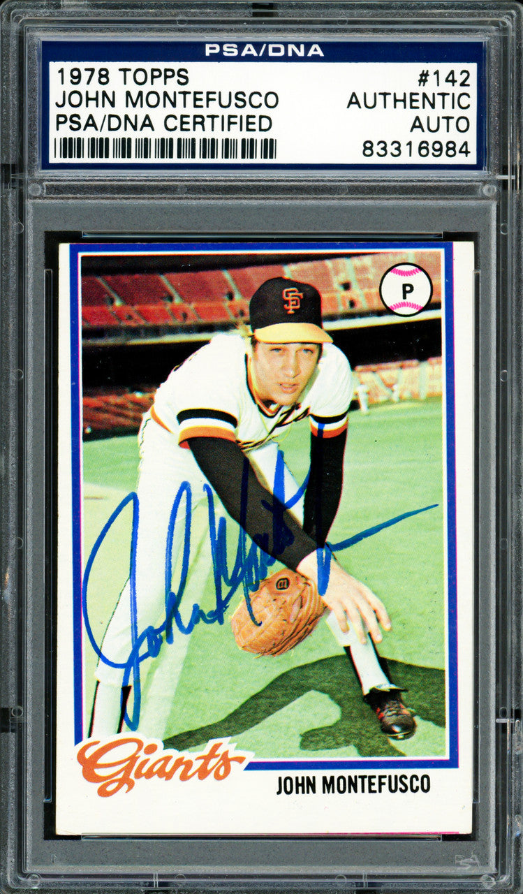 John Montefusco Autographed 1978 Topps Card #142 San Francisco Giants PSA/DNA #83316984