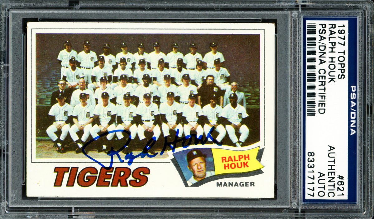 Ralph Houk Autographed 1977 Topps Card #621 Detroit Tigers PSA/DNA #83317177