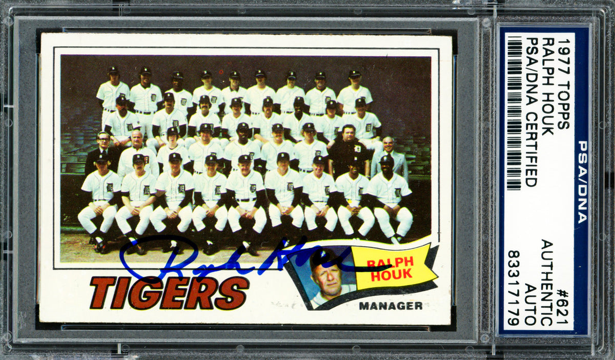 Ralph Houk Autographed 1977 Topps Card #621 Detroit Tigers PSA/DNA #83317179