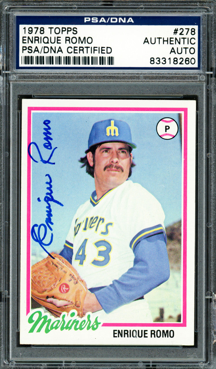 Enrique Romo Autographed 1978 Topps Rookie Card #278 Seattle Mariners PSA/DNA #83318260
