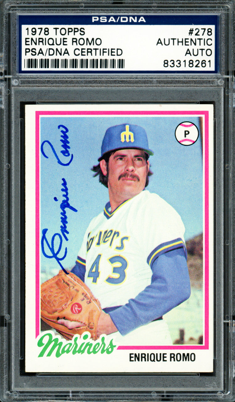 Enrique Romo Autographed 1978 Topps Rookie Card #278 Seattle Mariners PSA/DNA #83318261