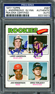 Larry Anderson & Ed Glynn Autographed 1977 Topps Rookie Card #487 PSA/DNA #83319372