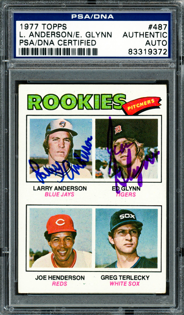 Larry Anderson & Ed Glynn Autographed 1977 Topps Rookie Card #487 PSA/DNA #83319372